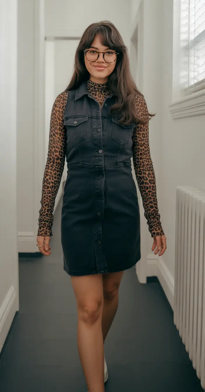 trendy outfits 2026 leopard print and denim revival