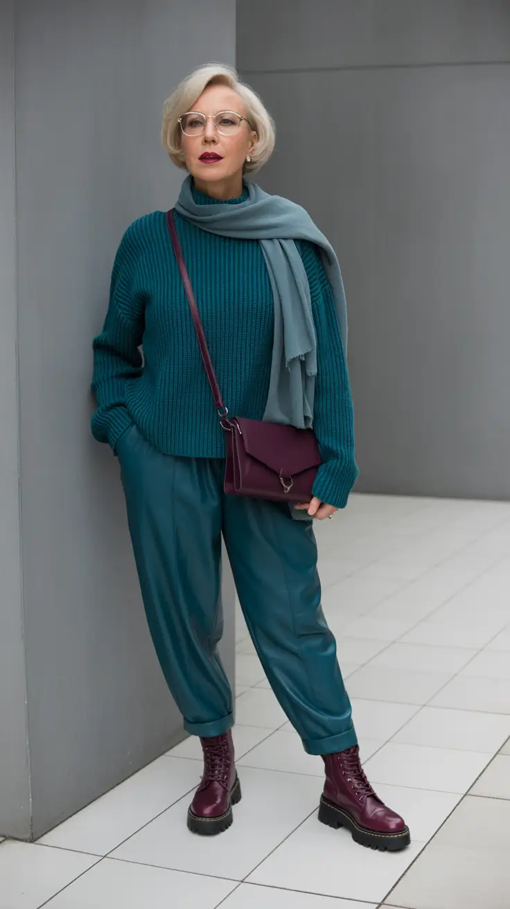 Outfits for Women Over 50 Effortless Teal Harmony