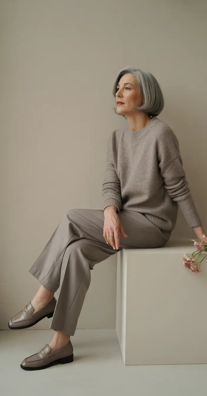 Outfits for Women Over 50 Soft Taupe Serenity