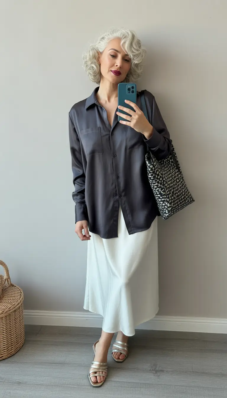 Outfits for Women Over 50 Soft Shine for Spring Evenings