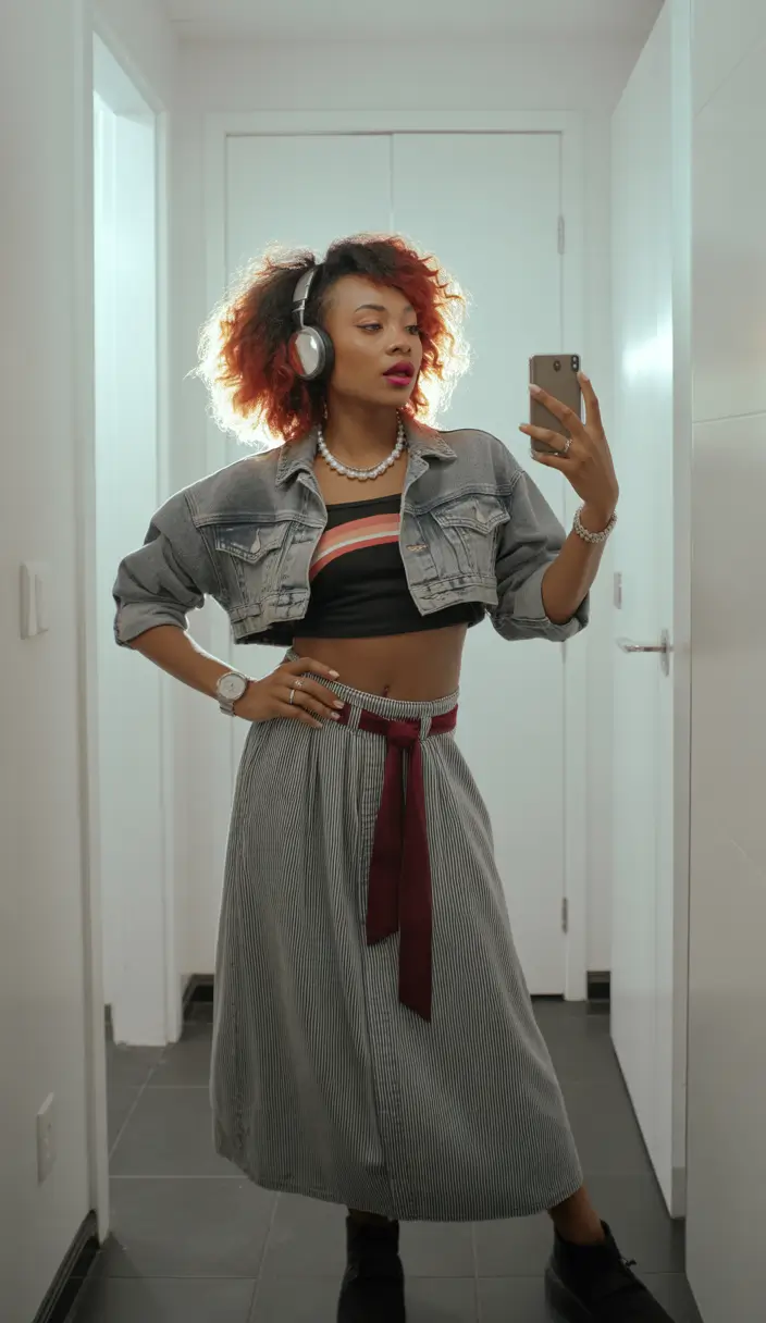 y2k outfits Striped Minimalist Street Muse