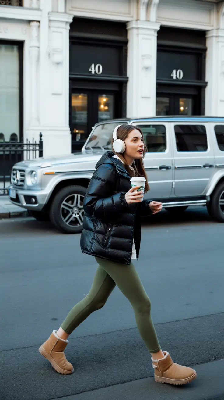 ugg outfits 2026 Sporty morning walk in classic neutrals