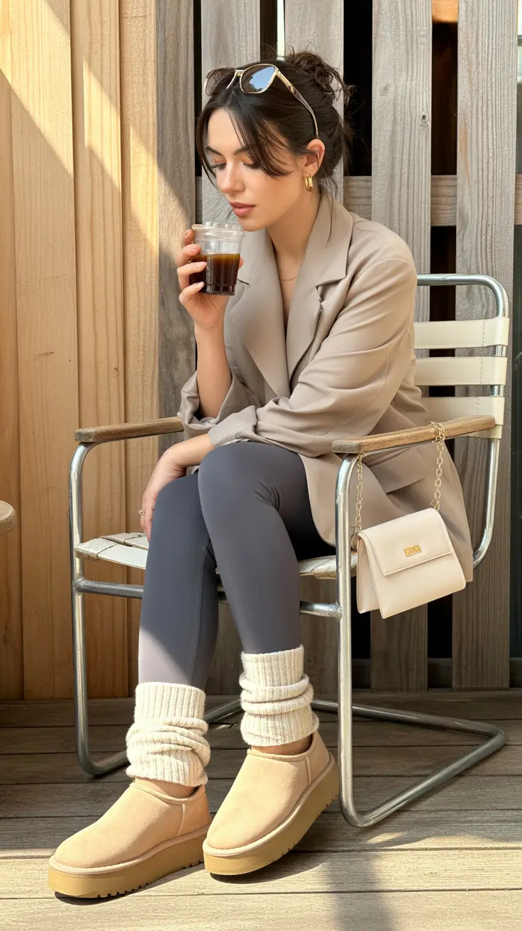 ugg outfits 2026 Soft neutrals with a modern tailored twist