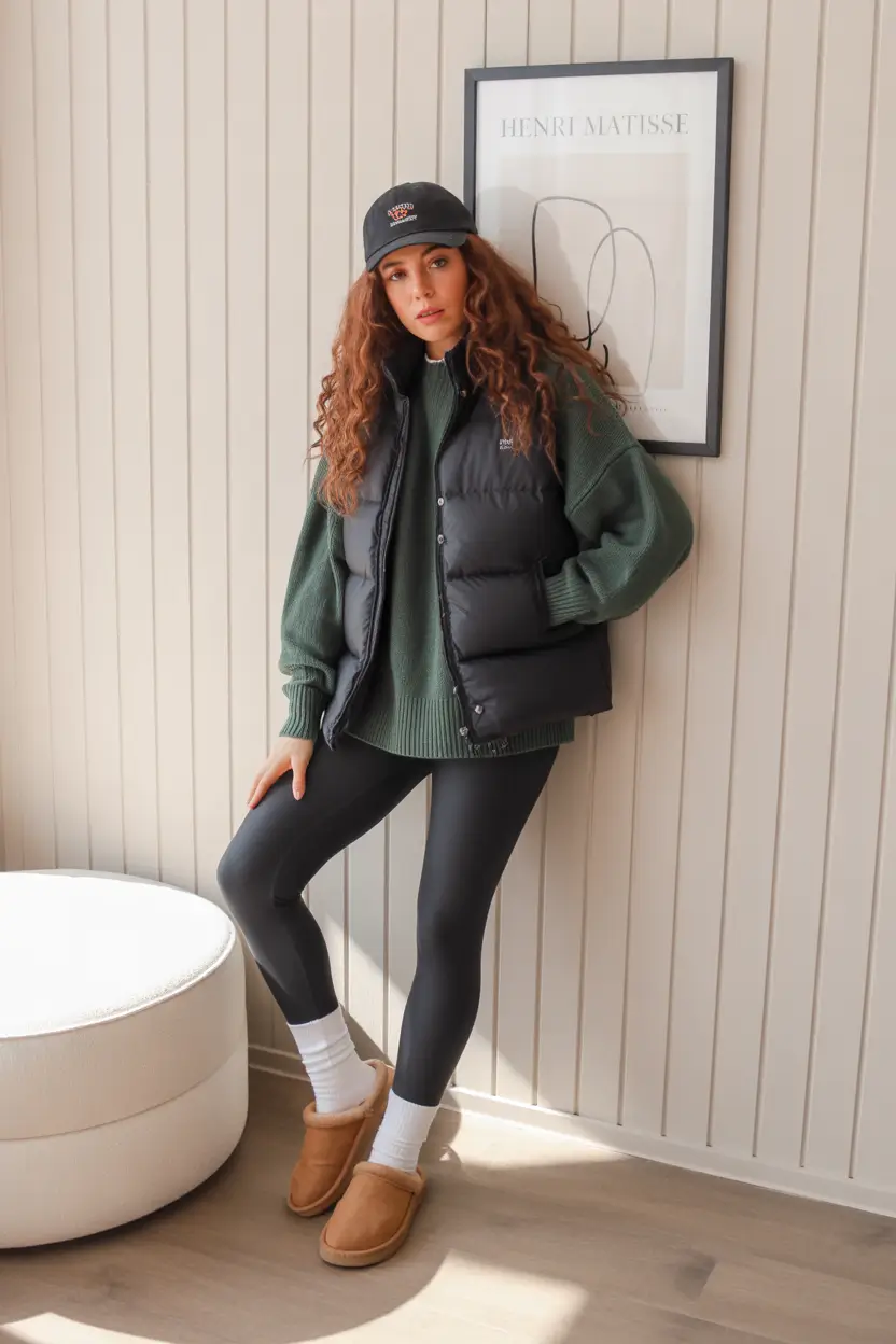 ugg outfits 2026 Casual layers with indoor sunlight warmth