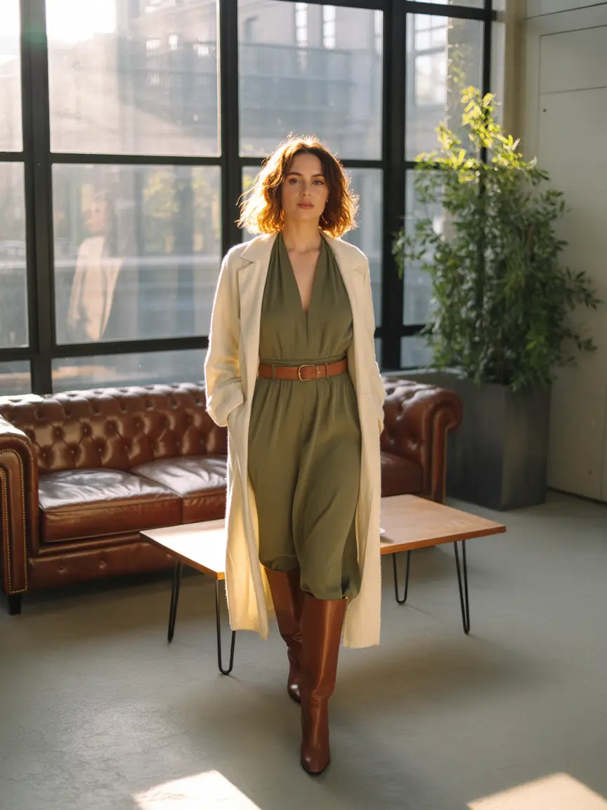 wedding guest outfits olive jumpsuit with tailored ease