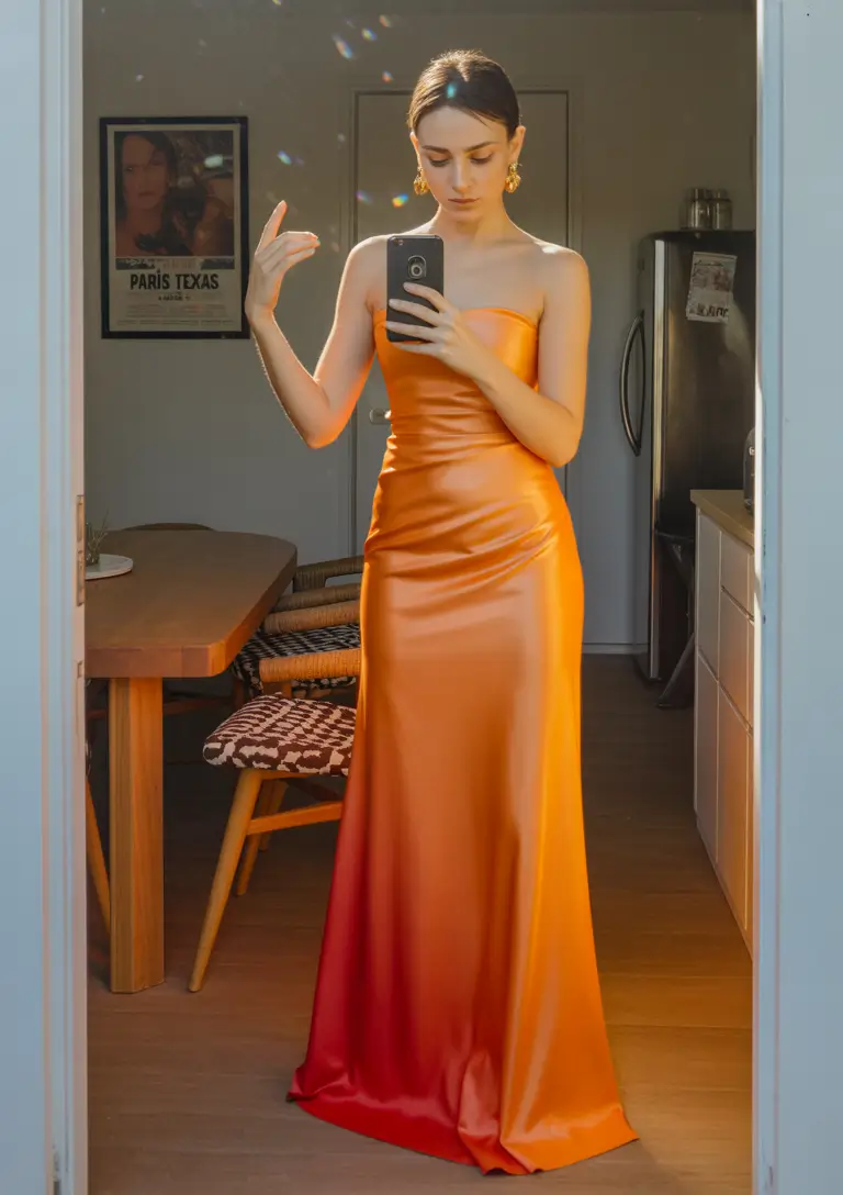 wedding guest outfits molten satin sunset dress