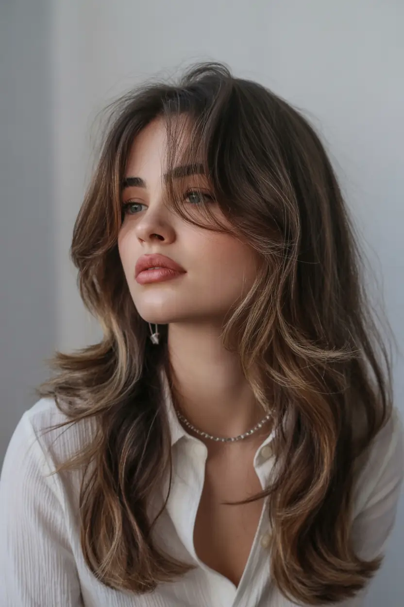 Best haircuts for long hair 2026 Soft Step Layers With Breezy Curtain Flow