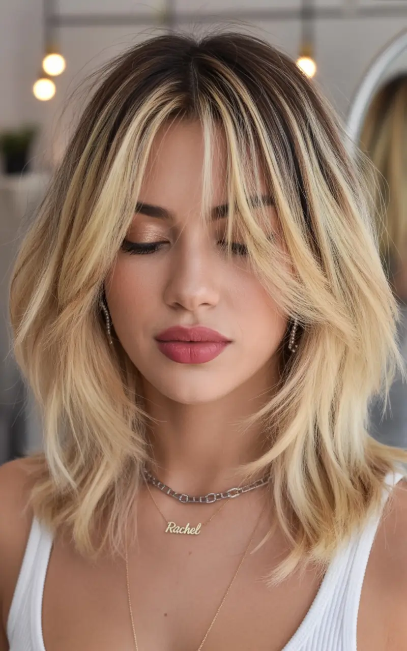 best haircuts for medium hair 2026 Sunlit Layered Flow