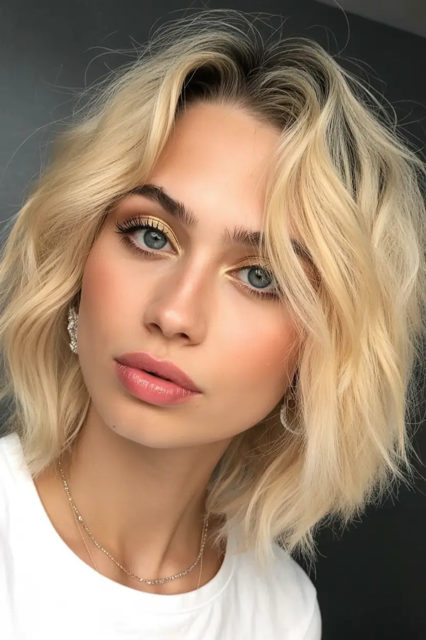 best haircuts for medium hair 2026 Golden Soft Waves with Lived In Layers