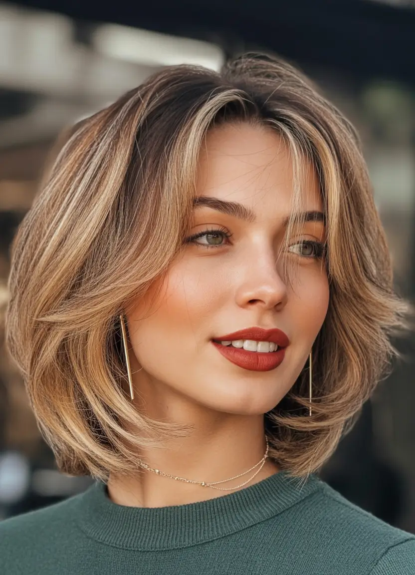 best haircuts for medium hair 2026 Polished Golden Bob Layers