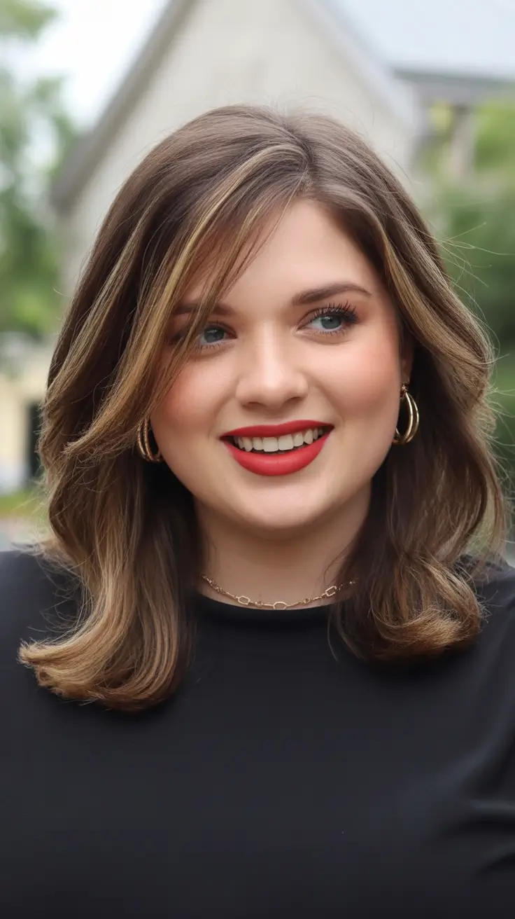 best haircuts for plus size women 2026 layered long bob with soft face framing
