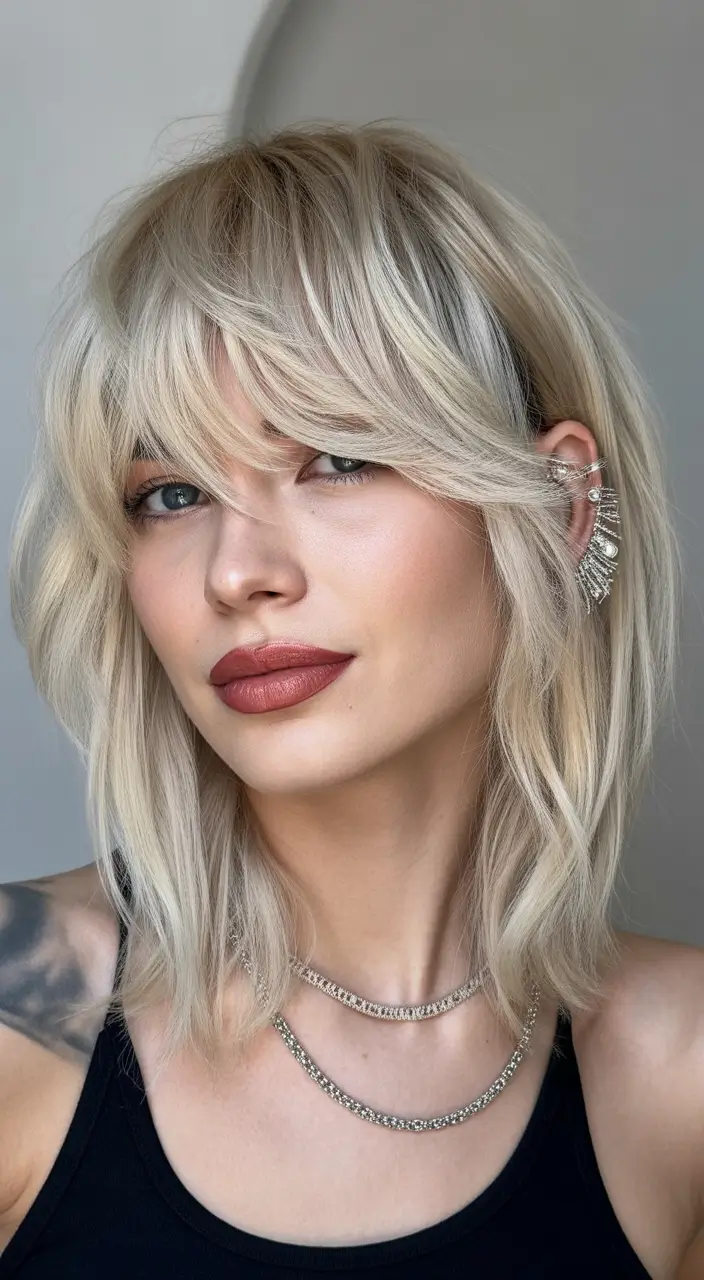 haircuts for thin fine hair Wispy Medium Blonde Cut With Soft Fringe