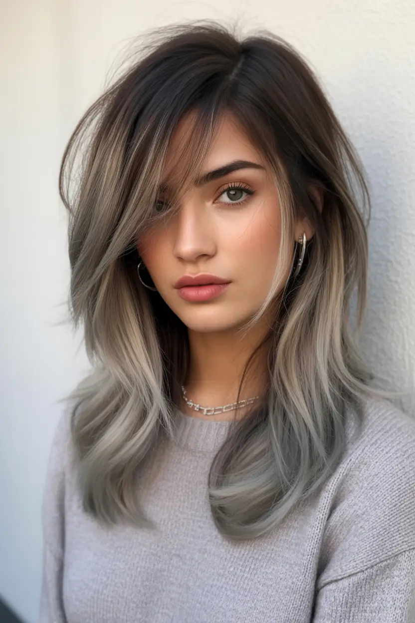 haircuts for thin fine hair Long Soft Waves With Seamless Ash Blending