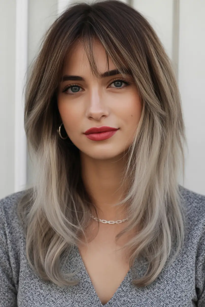 haircuts for thin fine hair Layered Long Blonde With Soft Fringe Detailing