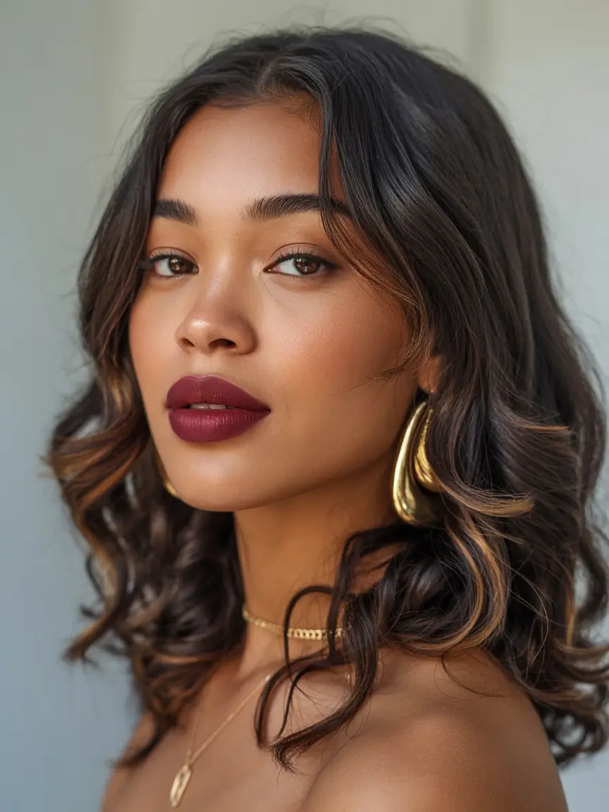 Best haircuts for wavy hair 2026 Glossy Wavy Mid Length With Soft Face Contour Layers