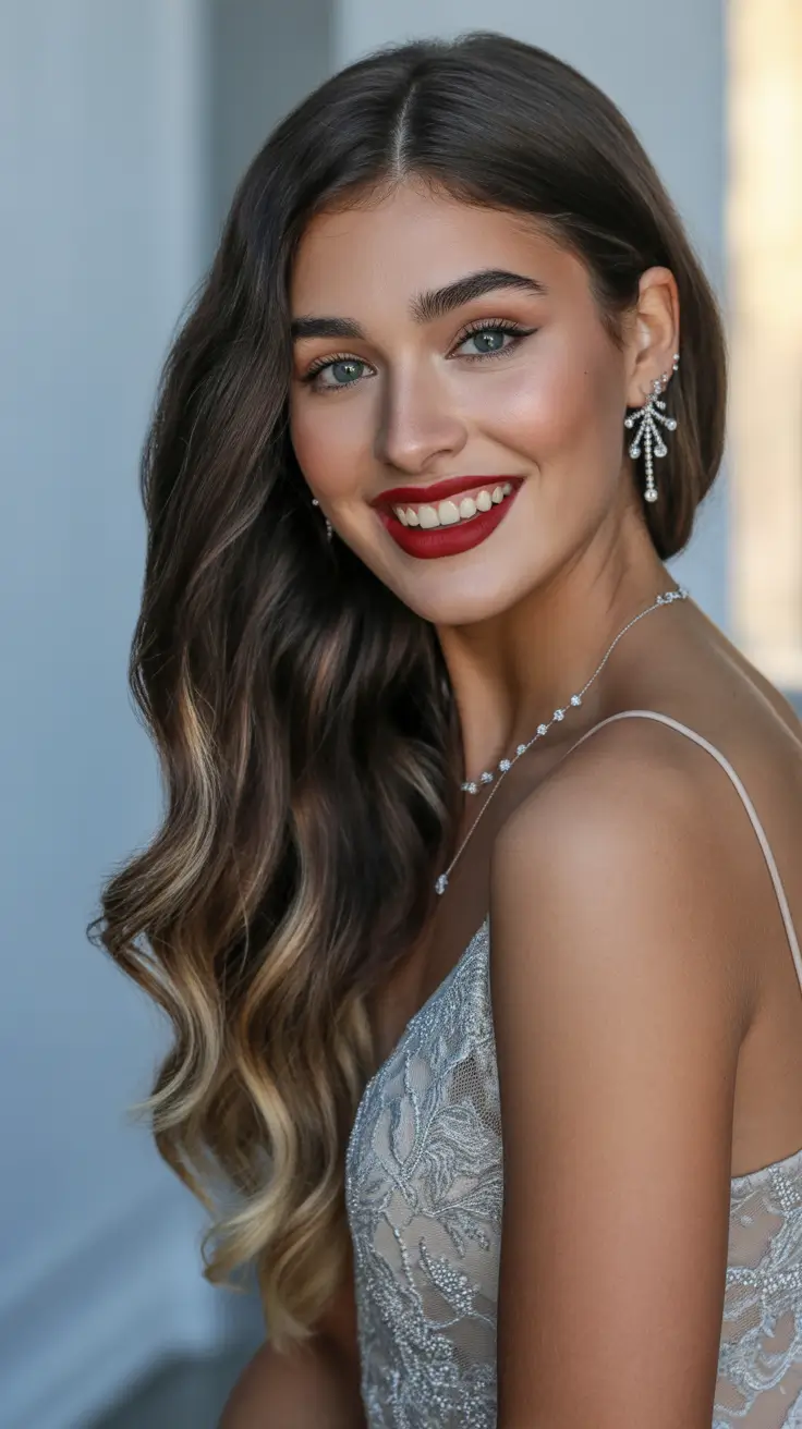 Best hairstyles for long hair 2026 Classic Side Swept Waves With Natural Shine