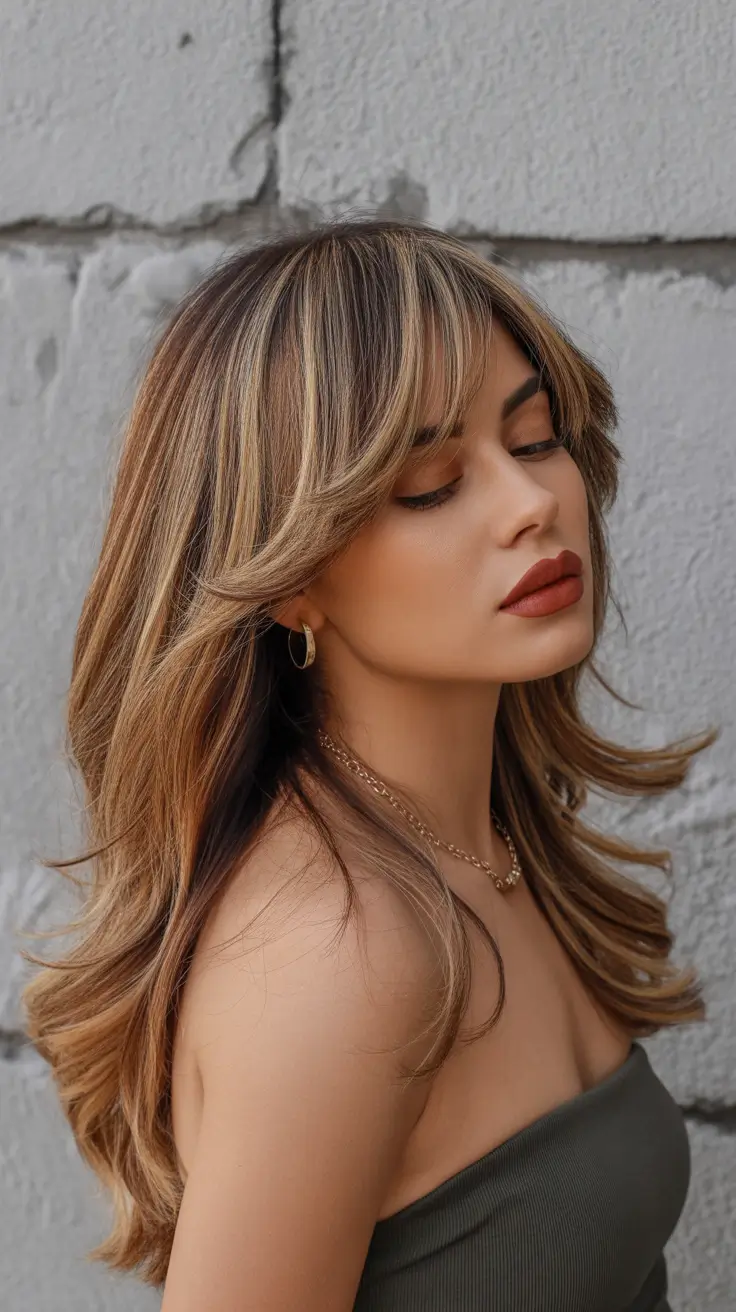 Best hairstyles for long hair 2026 Layered Long Hair With Soft Curtain Bangs