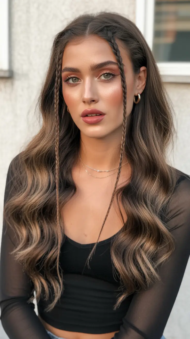 Best hairstyles for long hair 2026 Boho Braided Accents With Loose Waves