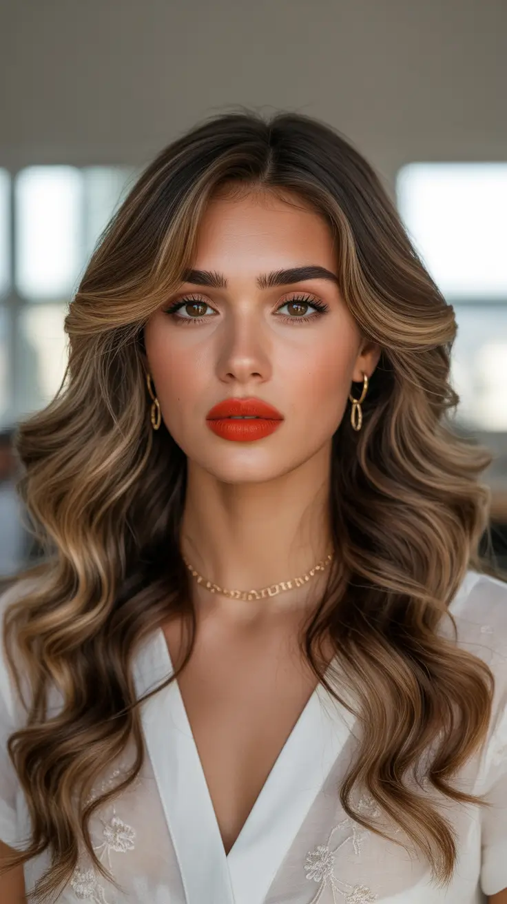 Best hairstyles for long hair 2026 Center Part Glam Waves With Volume