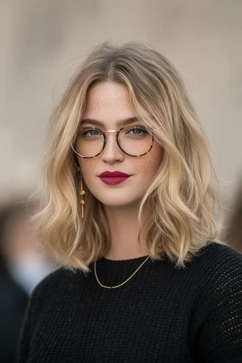 Best mid-length haircuts 2026 Soft Blonde Mid Length Waves With Airy Shape