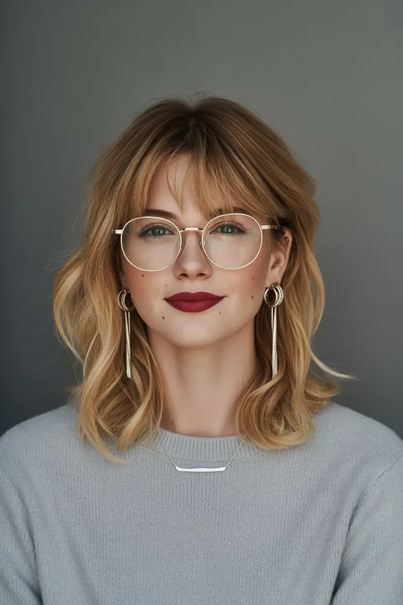 Best mid-length haircuts 2026 Mid Length Cut With Curtain Bangs And Tousled Texture