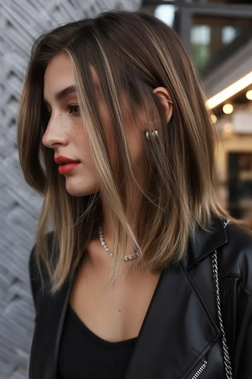 Best mid-length haircuts 2026 Sleek Mid Length Straight Cut With Face Framing Highlights