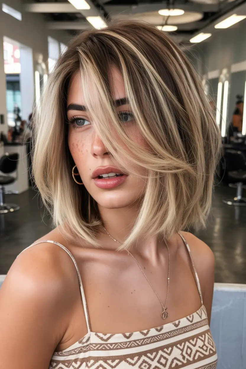 Best mid-length haircuts 2026 Voluminous Mid Length Blonde Bob With Face Framing Layers