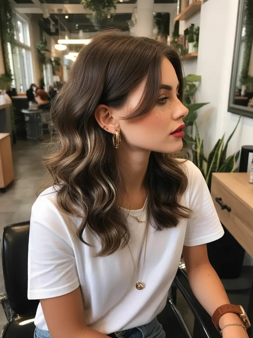 Best mid-length haircuts 2026 Soft Wavy Mid Length Cut With Gentle Face Framing