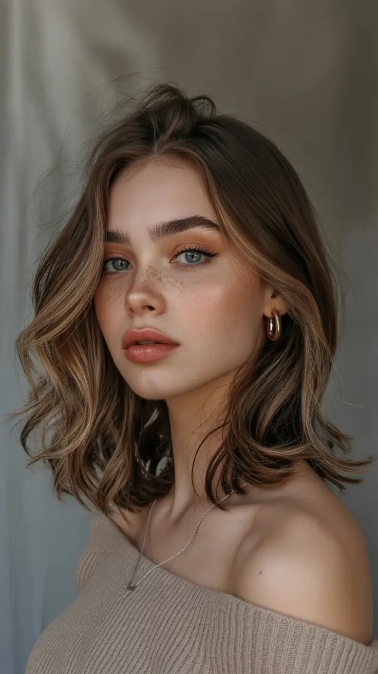 Best mid-length haircuts 2026 Textured Mid Length Waves With Soft Part And Natural Lift