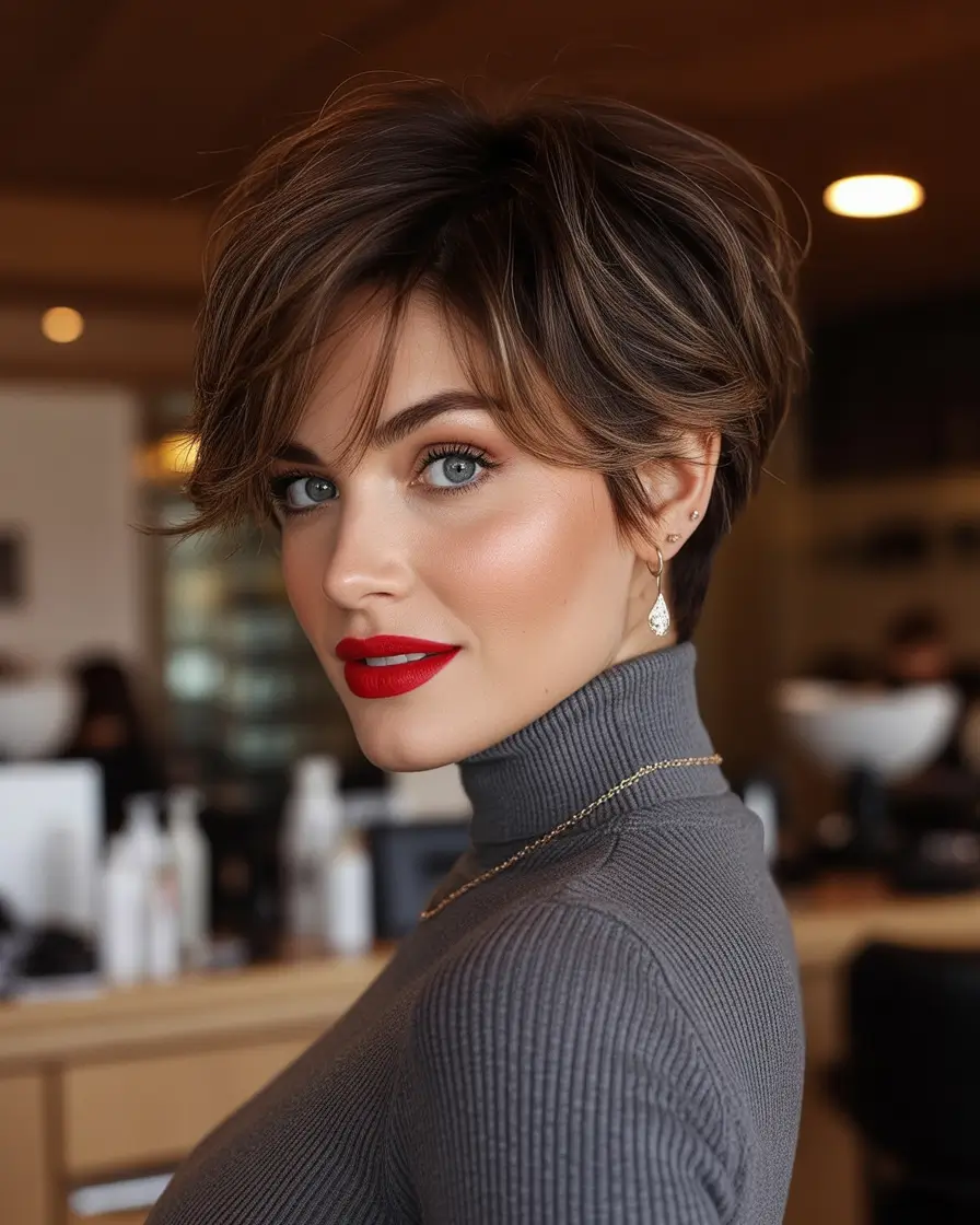 Best short haircuts for women 2026 Classic voluminous pixie bob with modern highlights