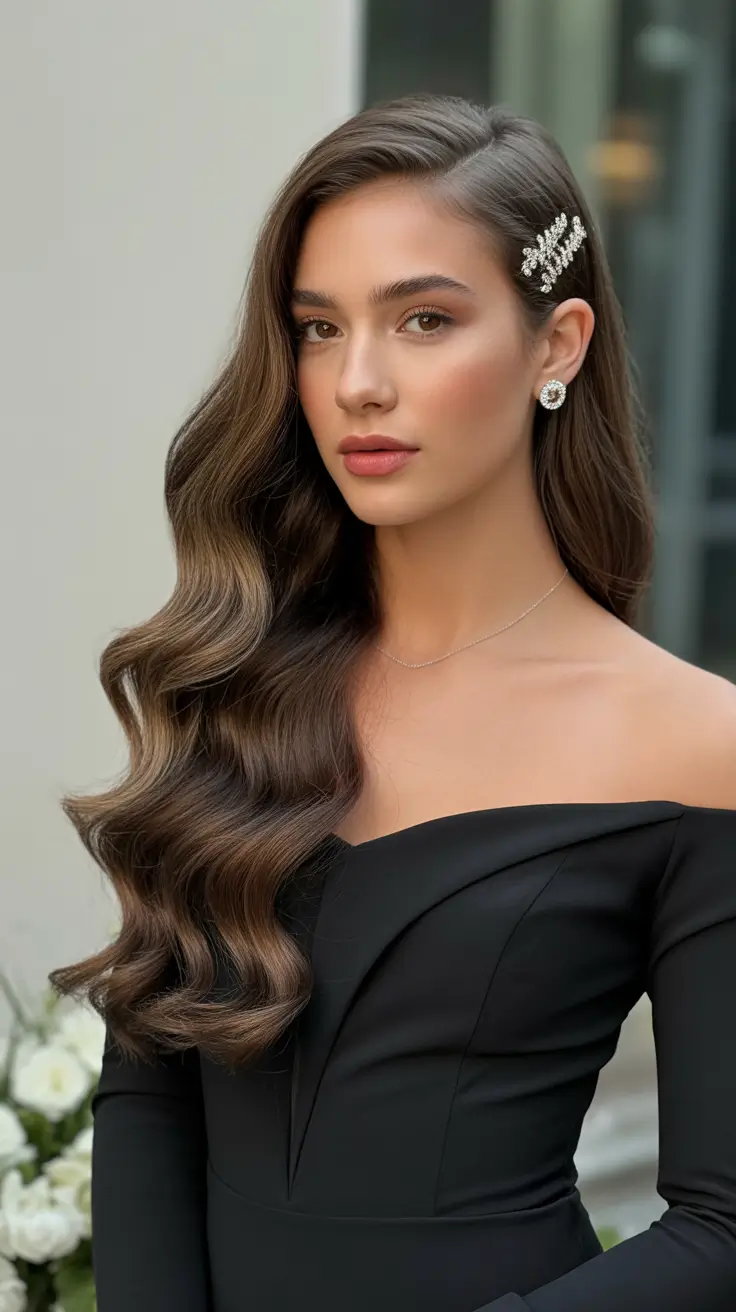 Best side part hairstyles 2026 Modern Side Part Waves With Evening Elegance