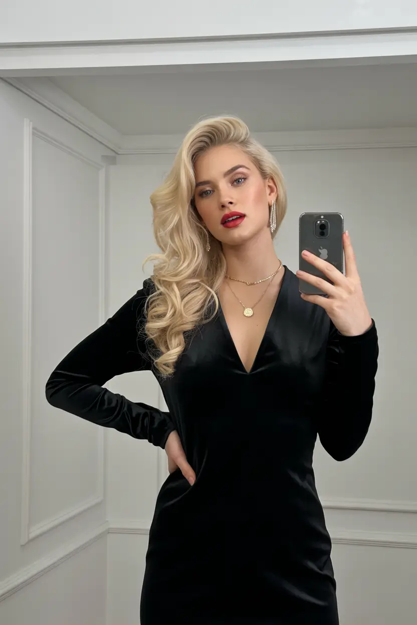 Best side part hairstyles 2026 Voluminous Side Part Glam With Blonde Lengths