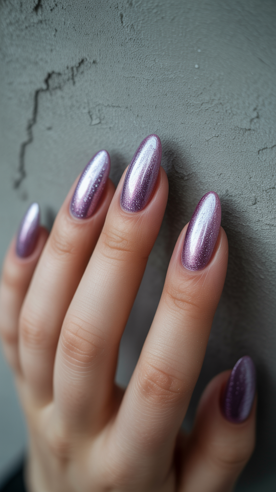 cat eye nails ideas 2026 Lavender Purple Polish