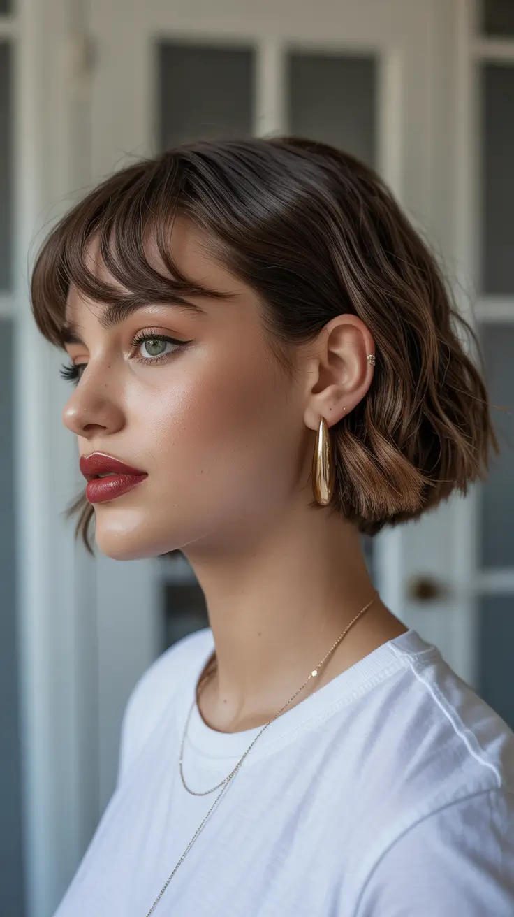 Chic bob hairstyles 2026 Soft Short Bob With Fringe Energy