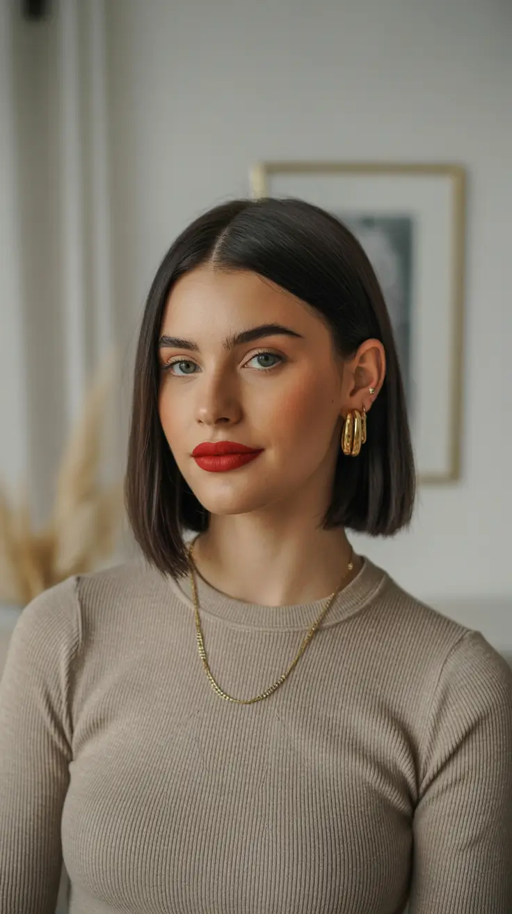 Chic bob hairstyles 2026 Clean Cut Classic Bob With Center Part