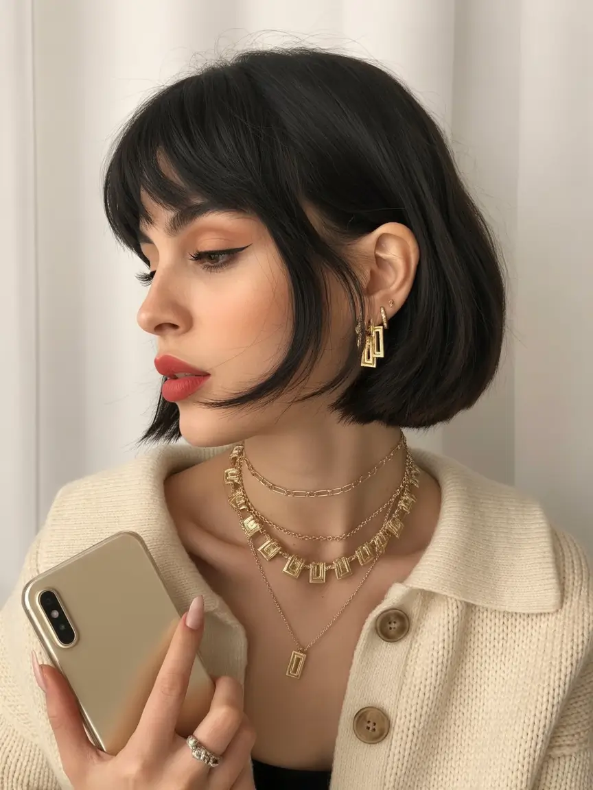 Chic bob hairstyles 2026 French Bob With Soft Fringe And Texture