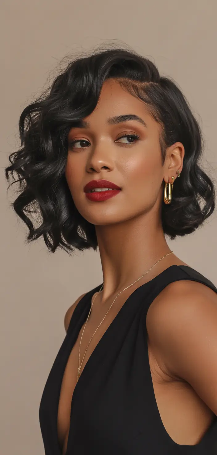 Chic bob hairstyles 2026 Vintage Curly Bob With Sculpted Waves