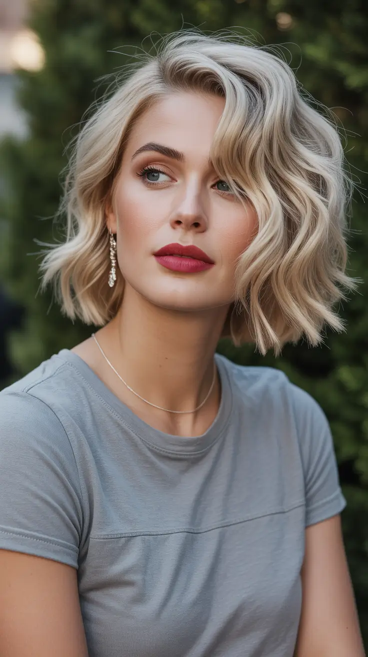 Chic bob hairstyles 2026 Boho Blonde Bob With Loose Waves