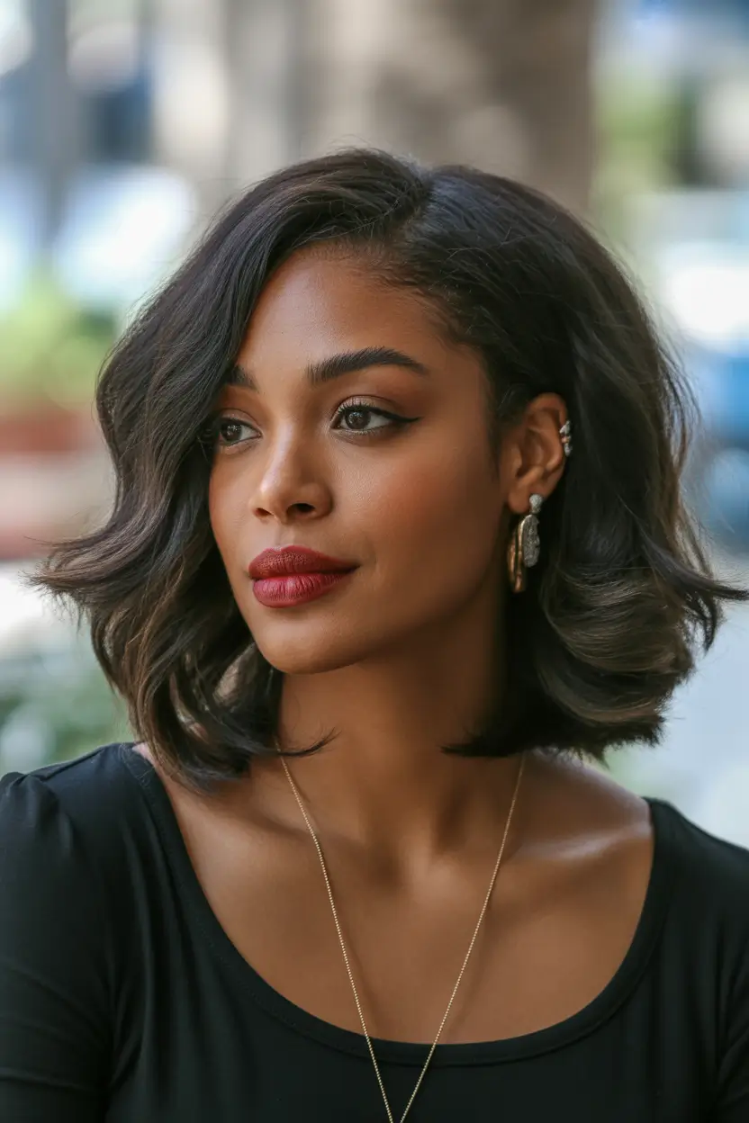 Chic medium length hairstyles 2026 Sculpted bob with side volume and shine