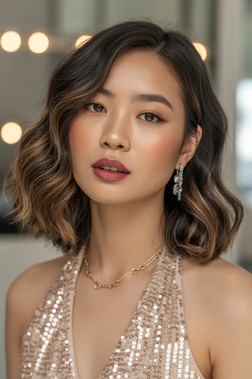 Chic medium length hairstyles 2026 Textured bob with soft waves and playful movement