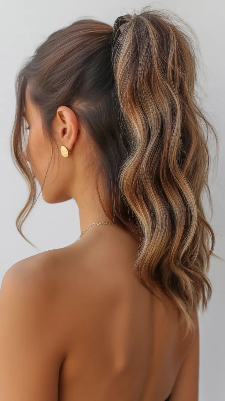 Chic ponytail hairstyles 2026 Textured High Ponytail With Lived-In Waves