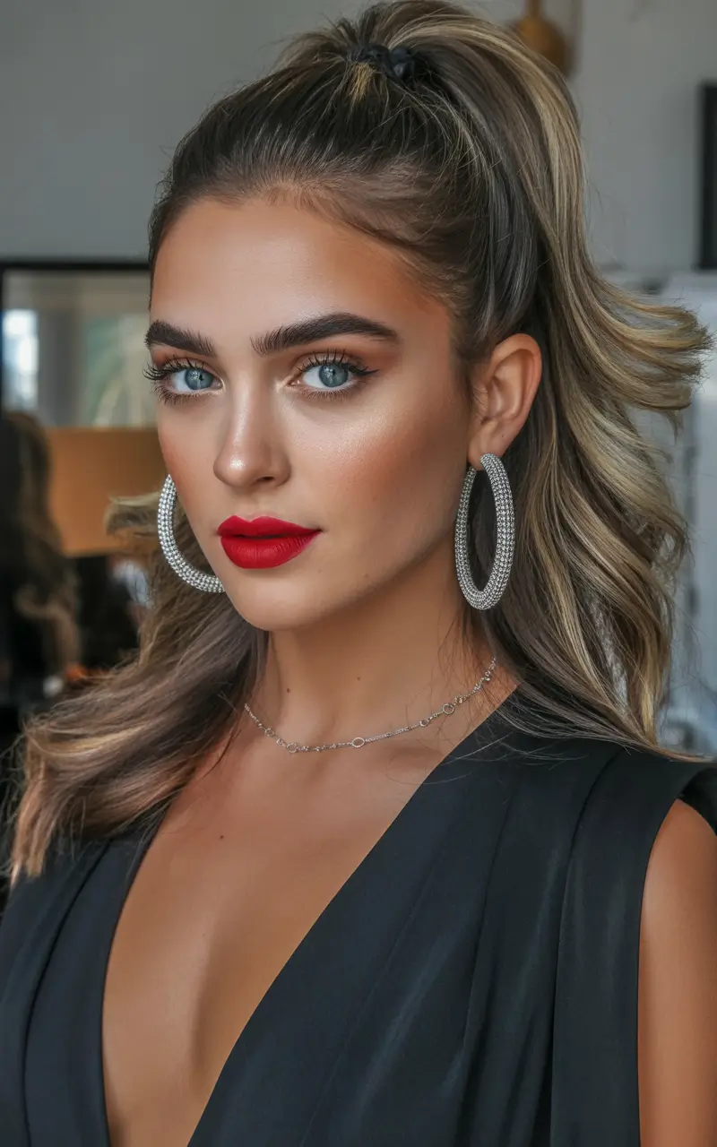 Chic ponytail hairstyles 2026 Glam Half Ponytail With Statement Volume