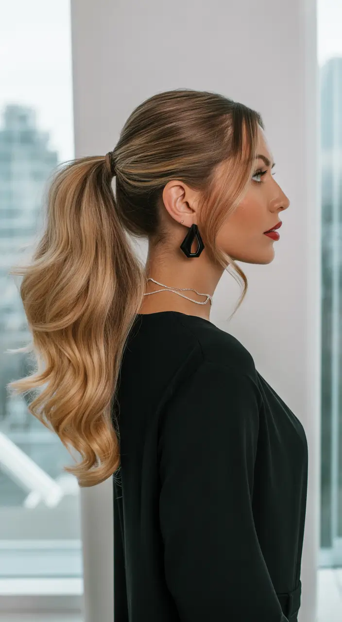 Chic ponytail hairstyles 2026 Soft Low Ponytail With Natural Volume