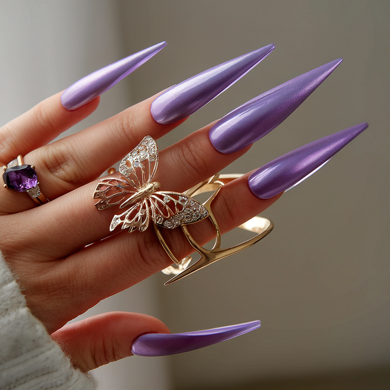 chrome nail designs 2026 - Pink Chrome Square Nails