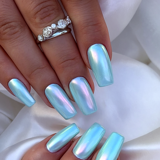 chrome nail designs 2026 - Soft Pink Chrome With a Romantic Glow