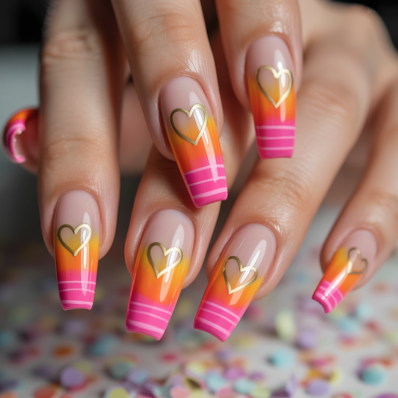 cute birthday nails 2026 pink gradient