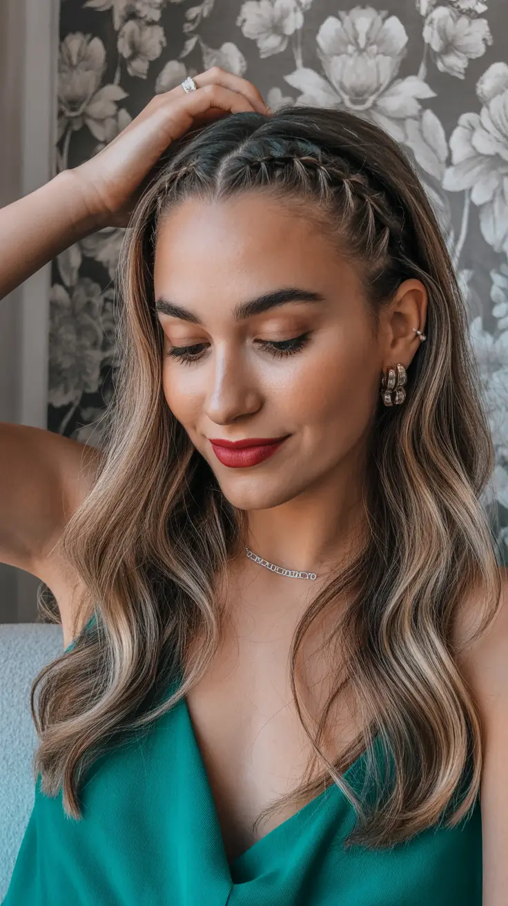 Cute hairstyle inspiration 2026 Soft Crown Braids With Relaxed Waves
