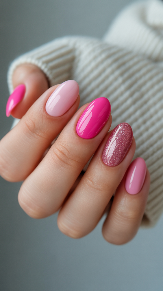 cute pink nails 2026 Glossy Softle Pink With a Quiet Sparkle