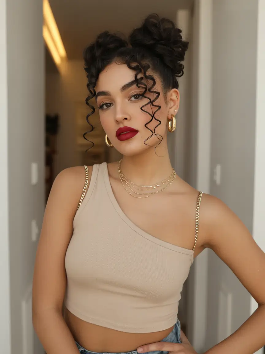 Elegant bun hairstyles 2026 high sculpted curl buns