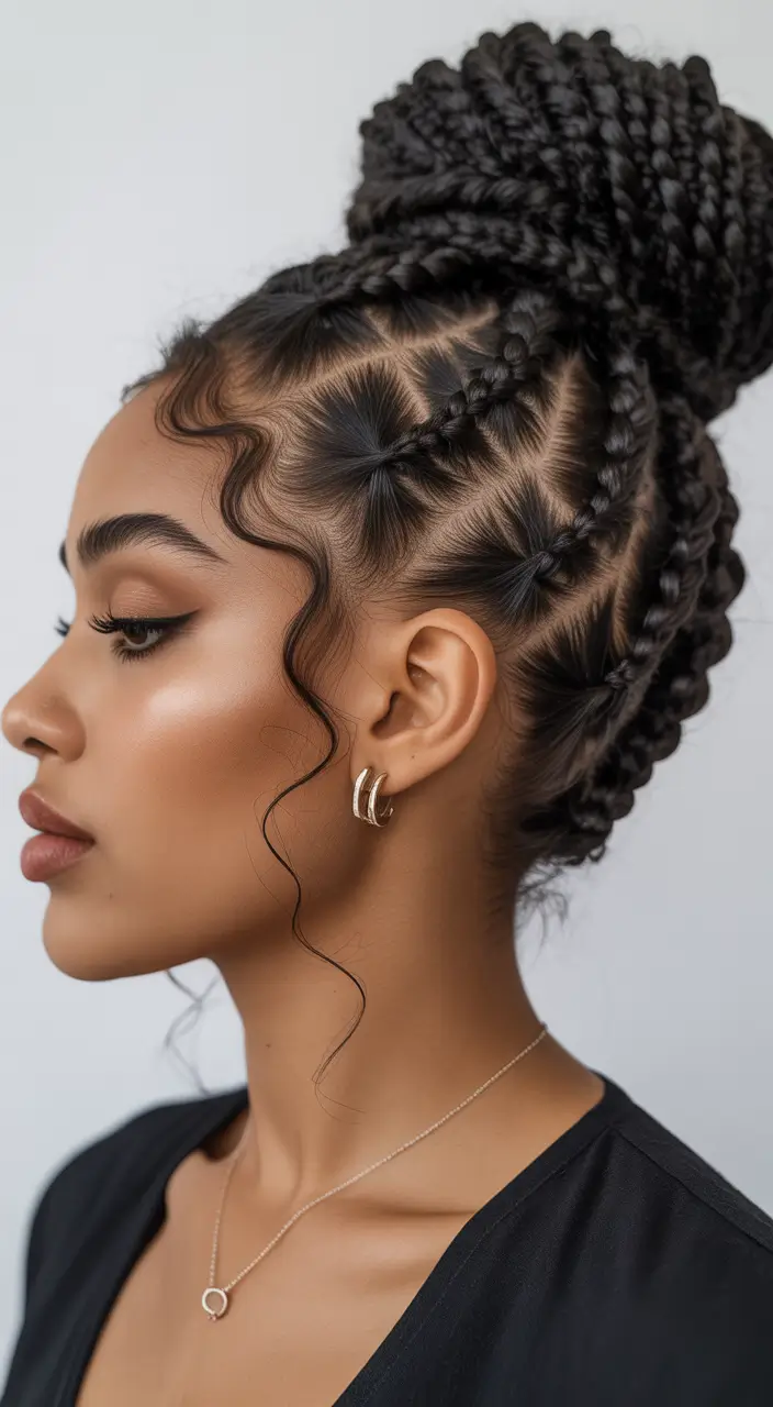 Elegant bun hairstyles 2026 braided high bun